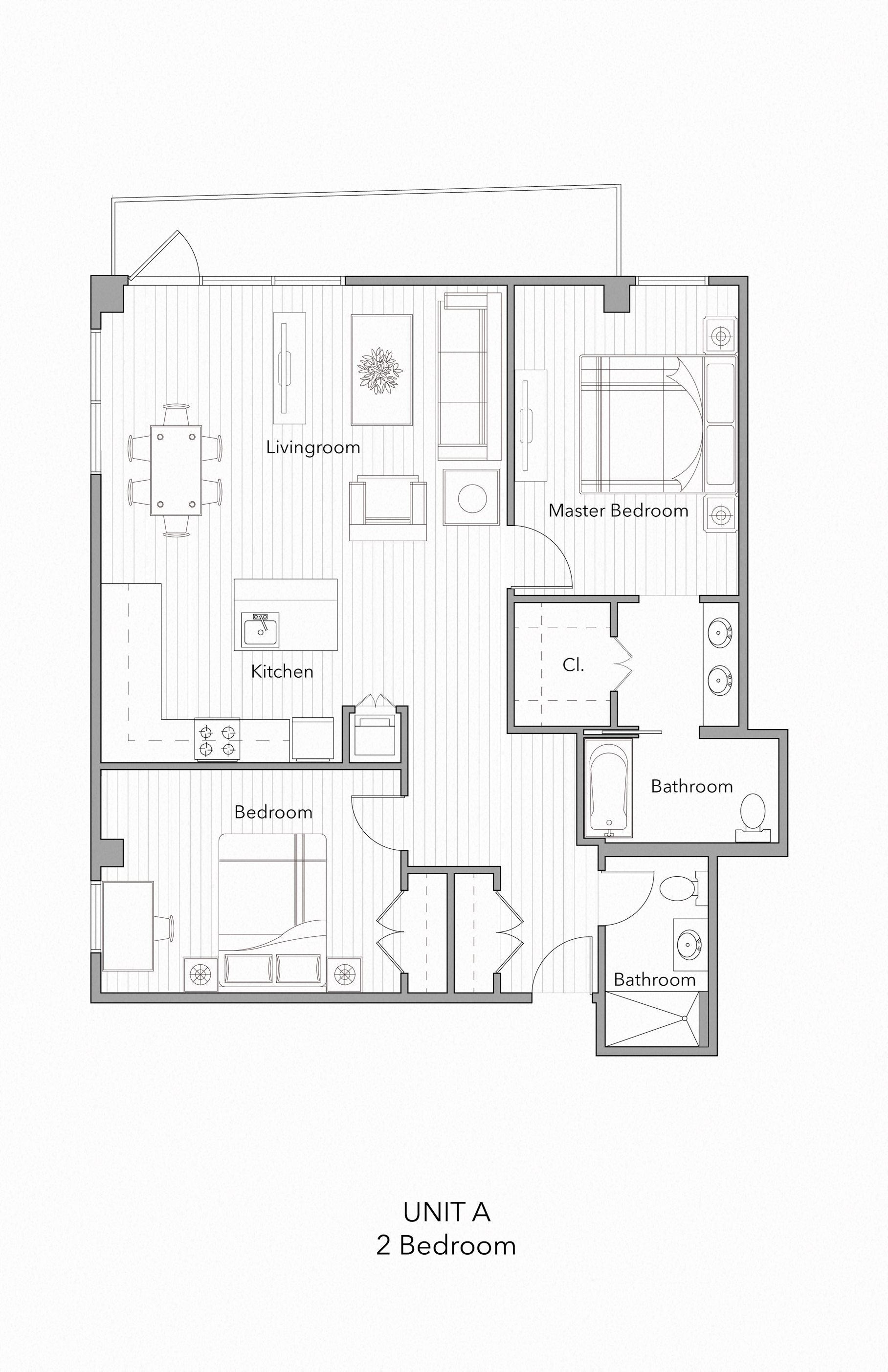 Two Bedroom Floor Plan 4